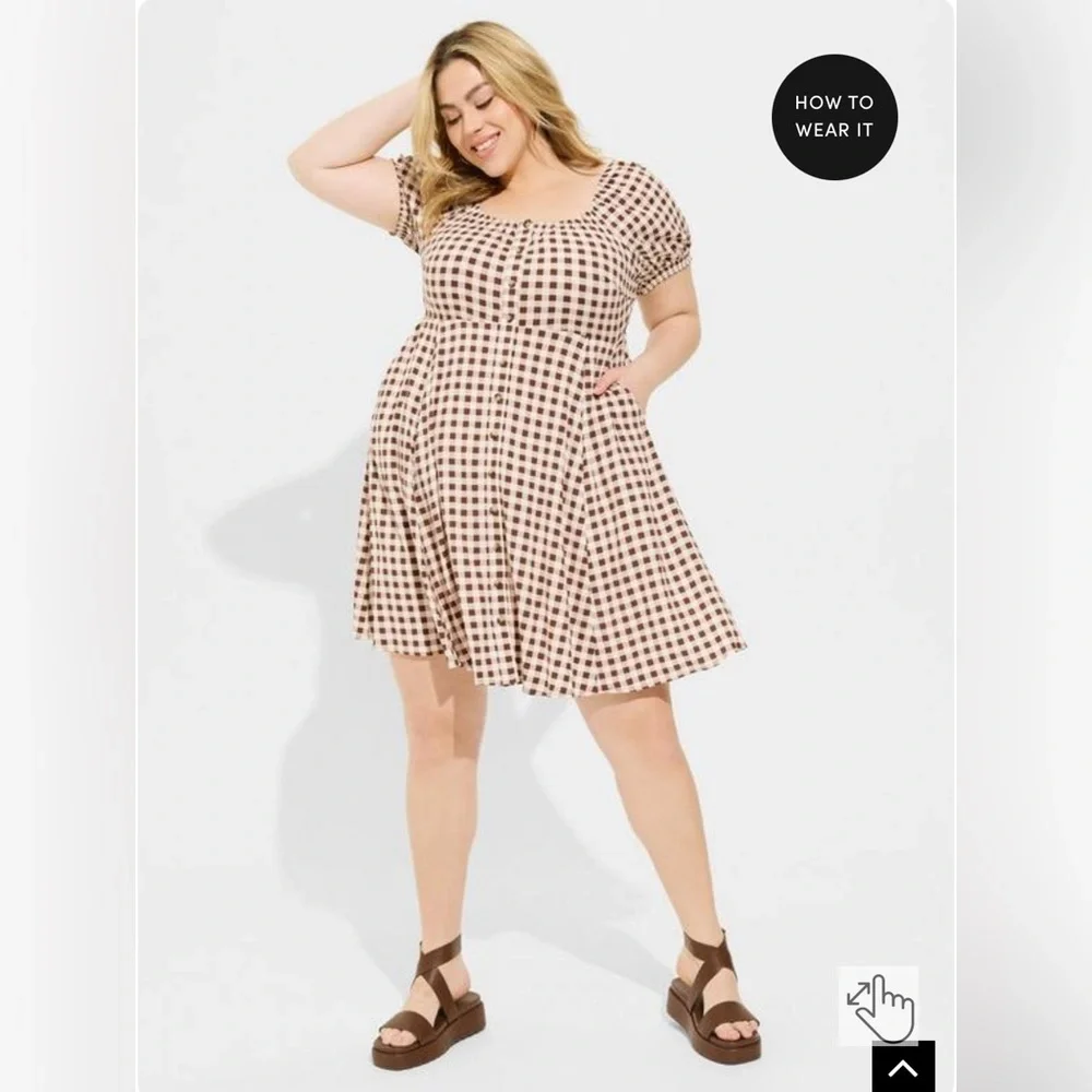 Torrid Mini Rayon Slub Button Front Skater Dress size 00 - Picture 1 of 10